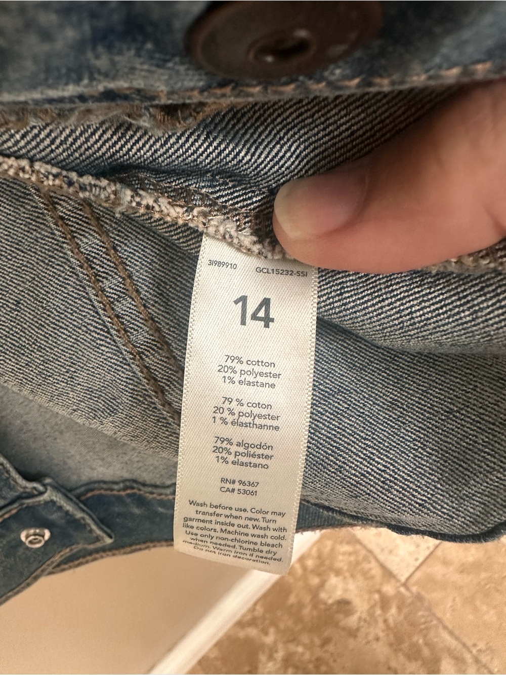 OshKosh B'gosh Kids Blue Denim Jacket Size 14 - Picture 4 of 4